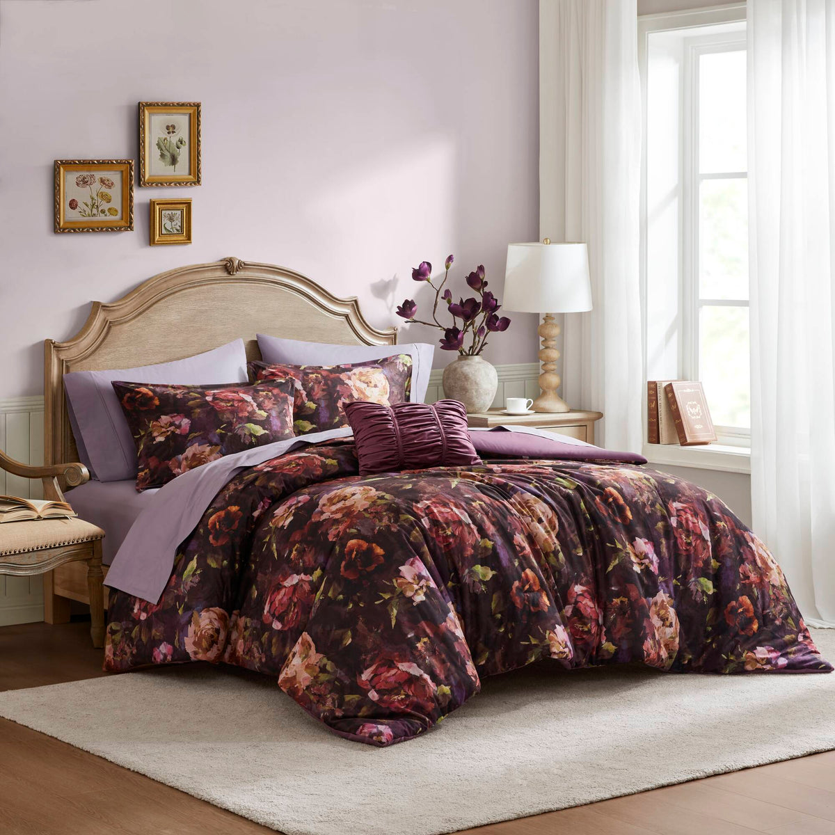 Seraphina velvet comforter set - Purple