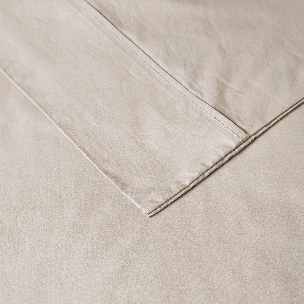 200 Thread Count Relaxed Cotton Percale Sheet Set - Ivory