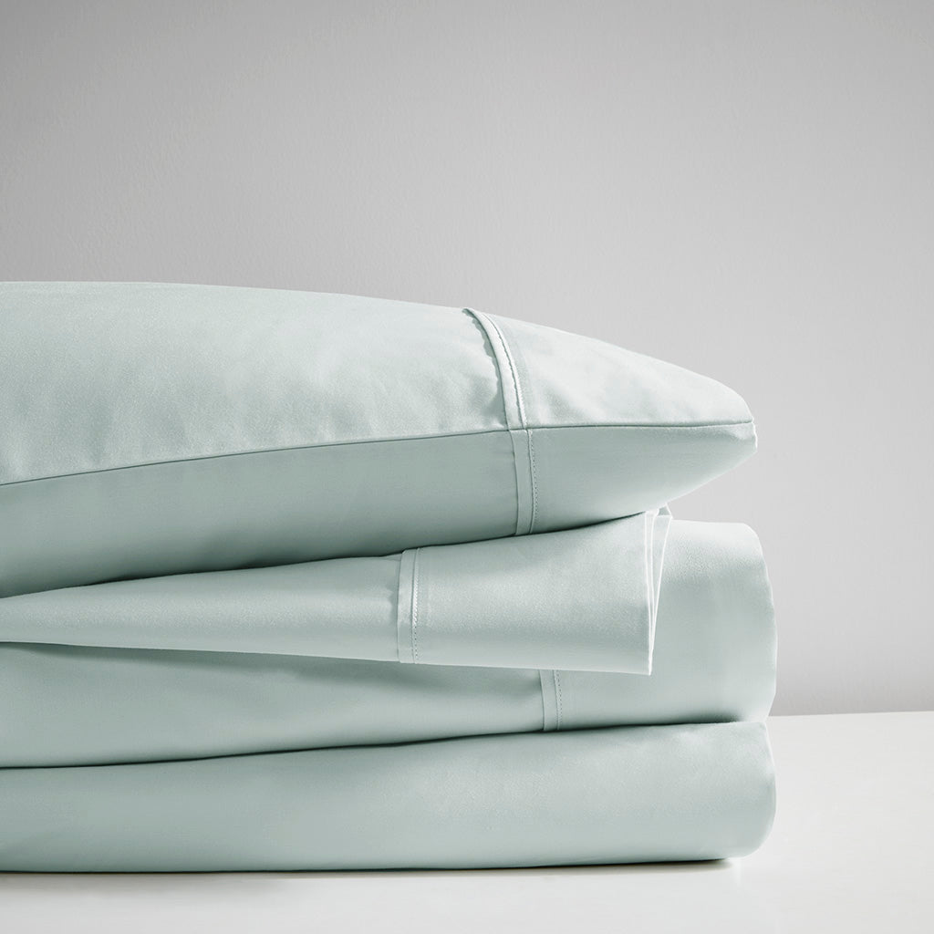 300 Thread Count 100% Organic Cotton Deep Pocket Sheet Set - Aqua