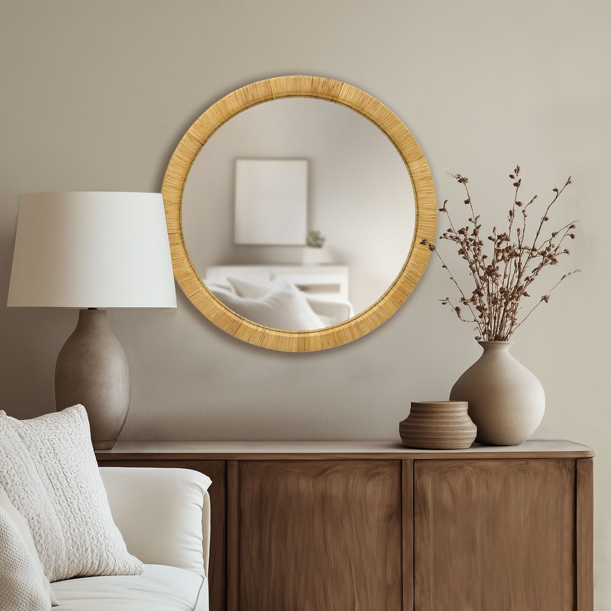 Nova Natural Rattan Wall Mirror - Natural