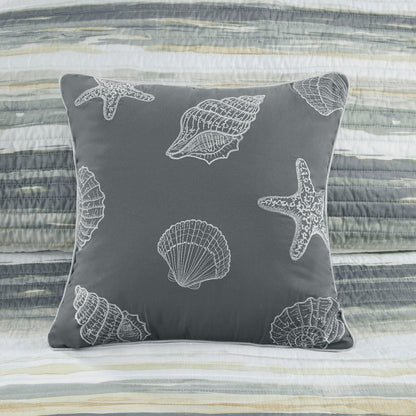 Marina 6 Piece Printed Quilt Set with Throw Pillows - Yellow