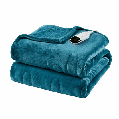 Heated Microlight to Berber Throw - Teal