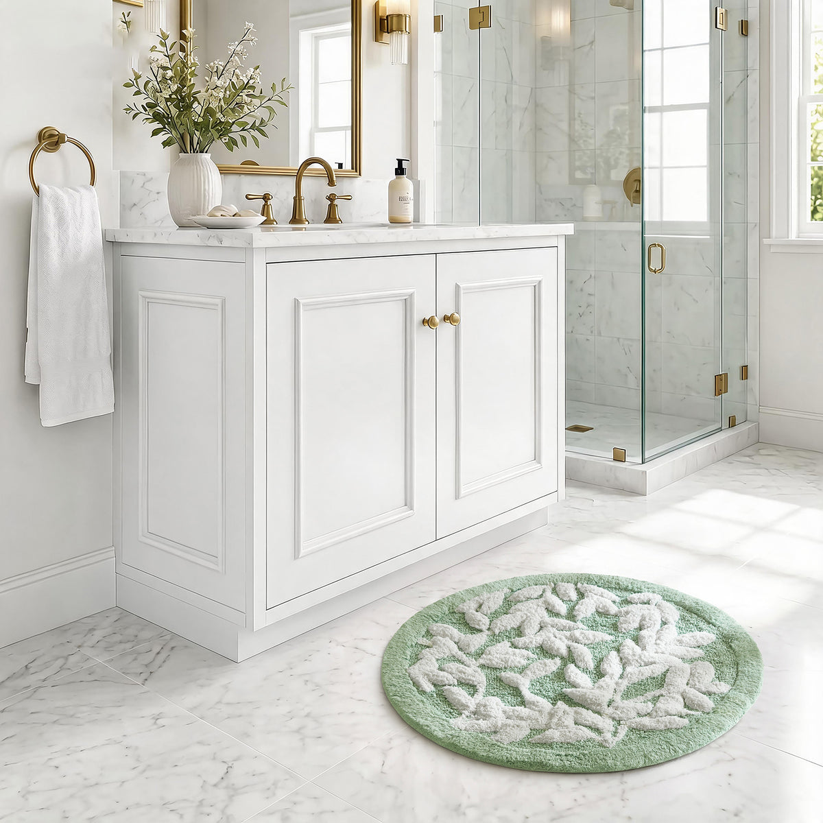 Serene Cotton Tufted Bath Rug - Sage Green