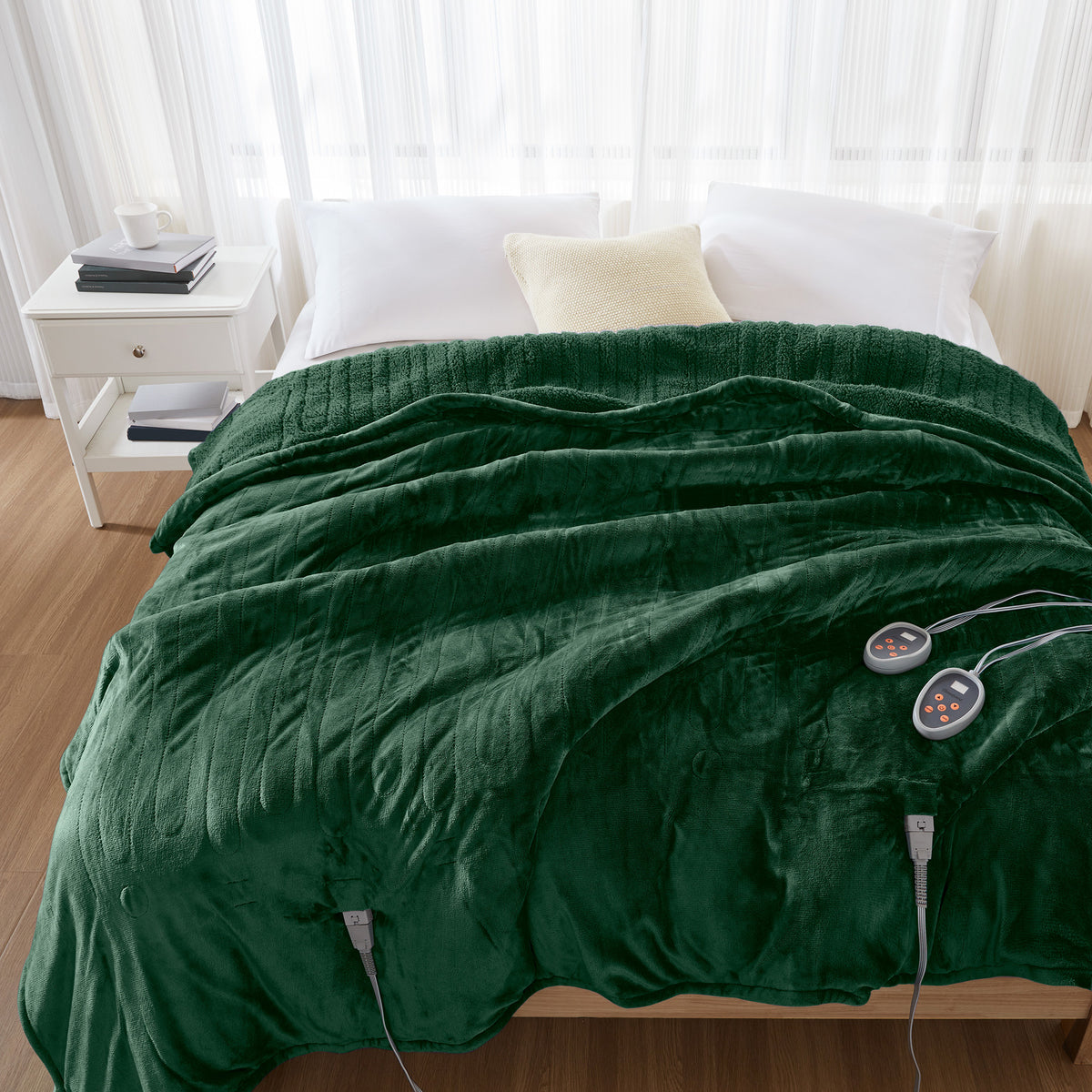 Heated Microlight to Berber Blanket - Green