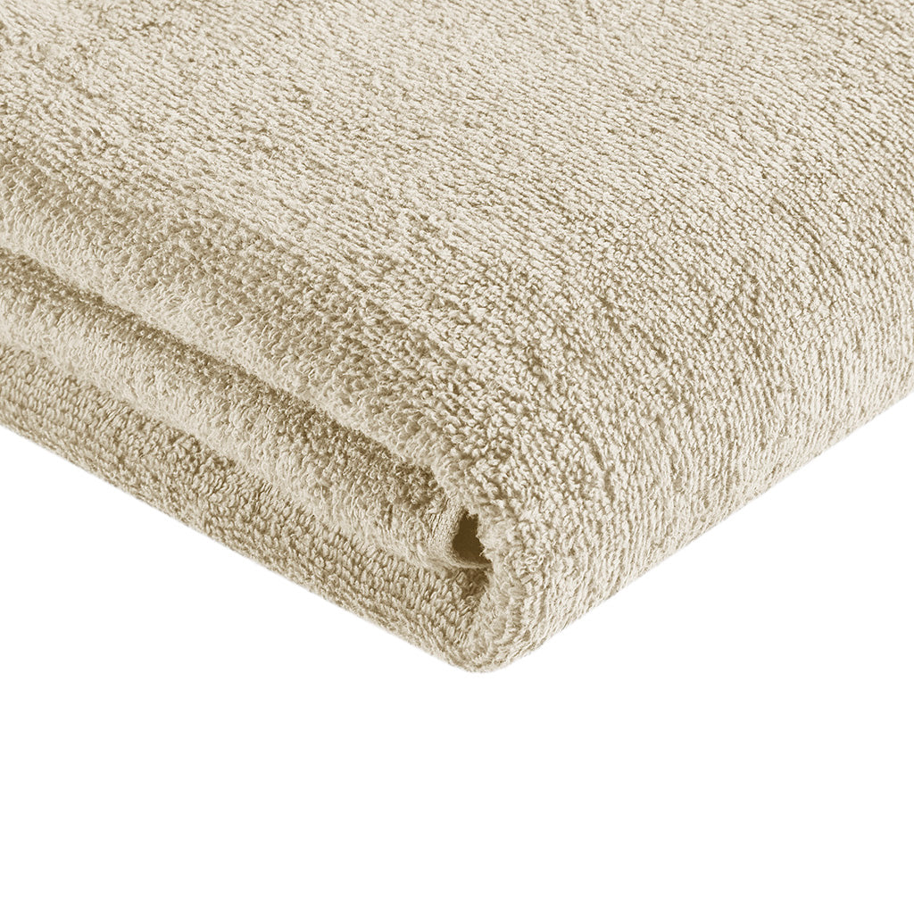 Big Bundle 100% Cotton Quick Dry 12 Piece Bath Towel Set - Beige
