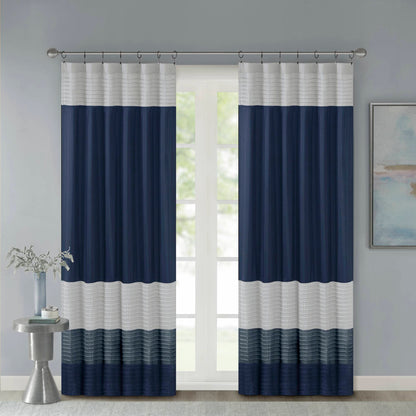 Amherst Polyoni Pintuck Curtain Panel - Navy