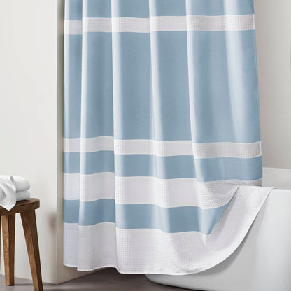 Spa Waffle Shower Curtain with 3M Treatment - Blue