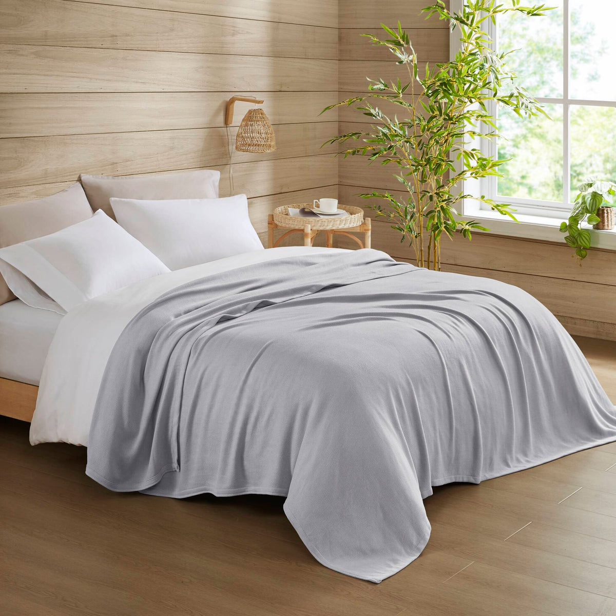 Bamboo Cotton Rayon Blanket - Grey