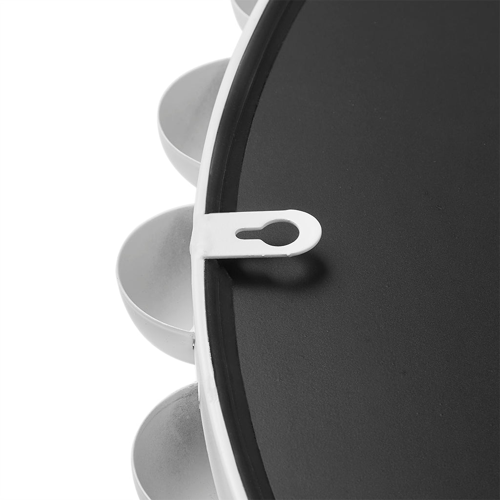 Marlowe Beaded Round Wall Mirror - White