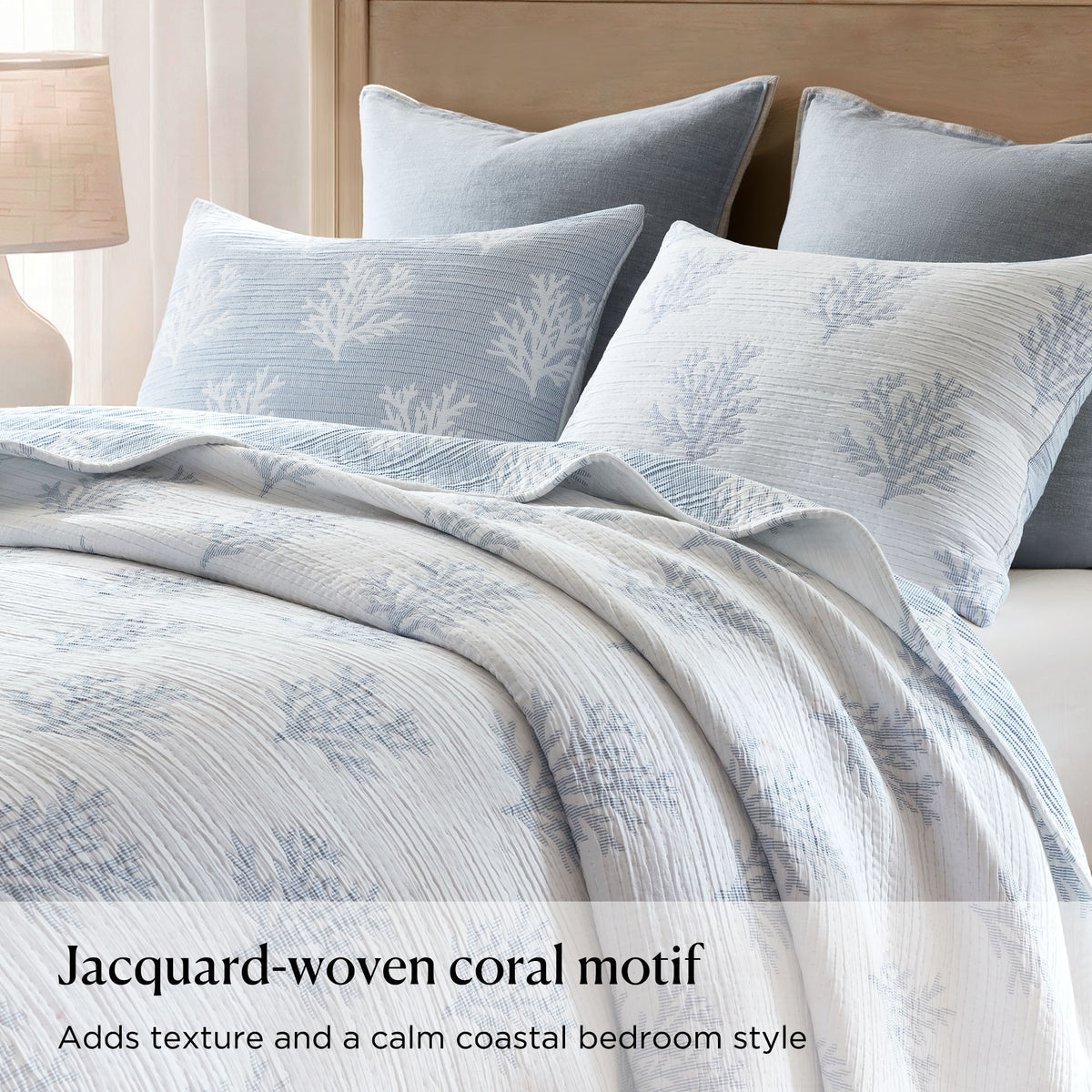 Mia Coral 3 Piece Quilt Mini Set - Blue