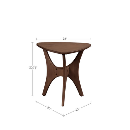 Blaze Triangle Wood End Table - Brown