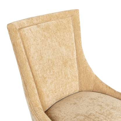 Ultra Upholstered Dining Side Chairs with wood legs (Set of 2) - Gold