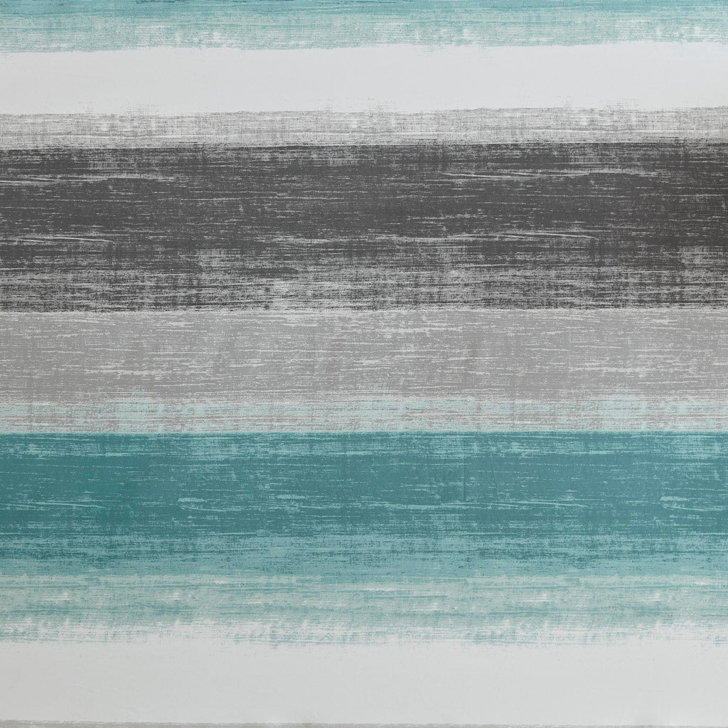 Saben Stripe Print Shower Curtain - Aqua/Grey