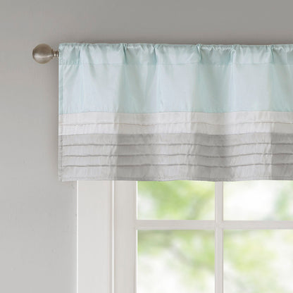 Amherst Polyoni Pintuck Window Valance - Aqua