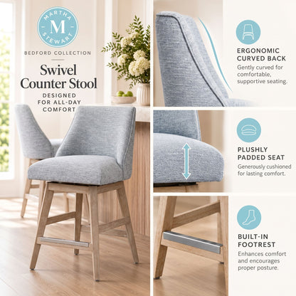 Winfield Swivel Counter Stool - Light Blue