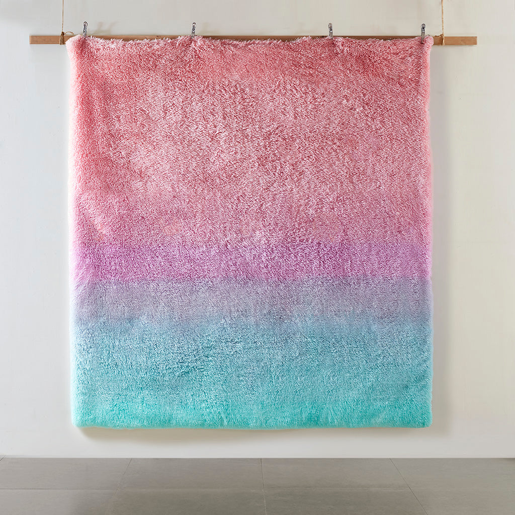 Primrose Ombre Shaggy Faux Fur Comforter Set - Purple Multi