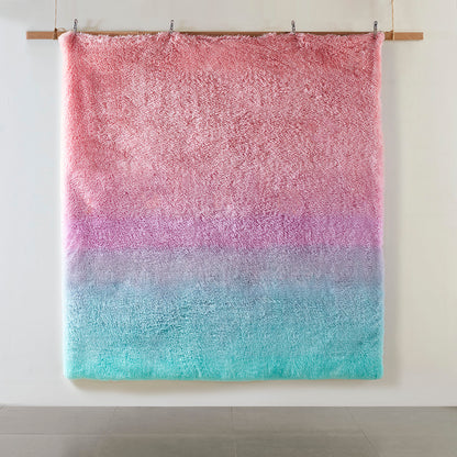 Primrose Ombre Shaggy Faux Fur Comforter Set - Purple Multi