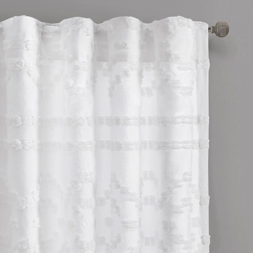 Annie Solid Clipped Jacquard Window Curtain