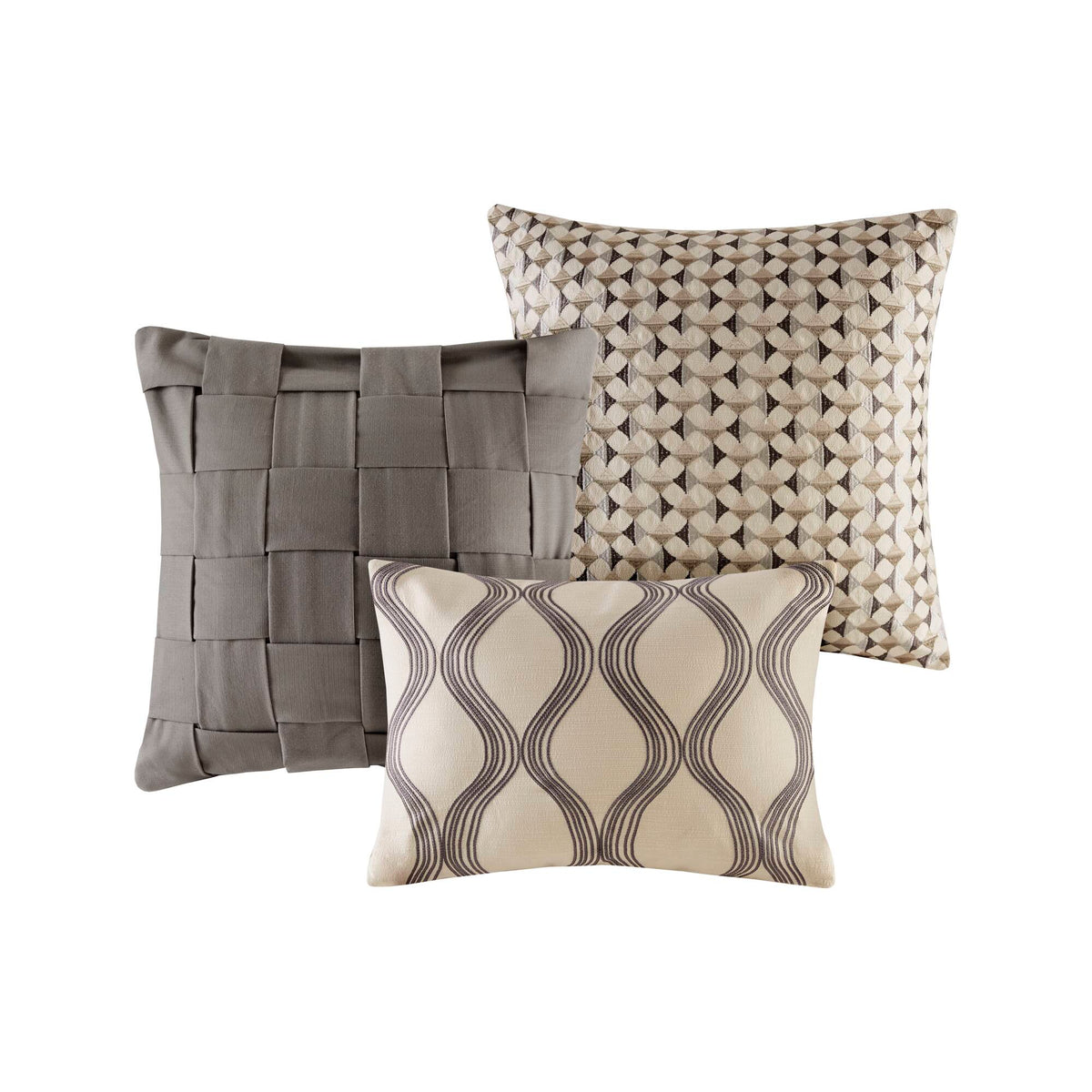 Shades of Serenity Jacquard Comforter Set - Grey