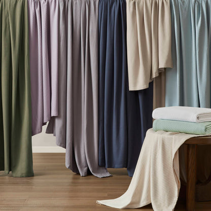 Liquid Cotton Blanket - Navy