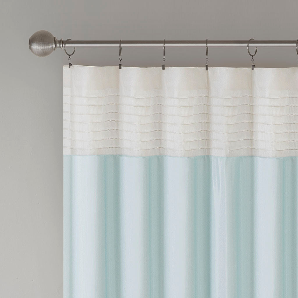 Amherst Polyoni Pintuck Curtain Panel - Aqua