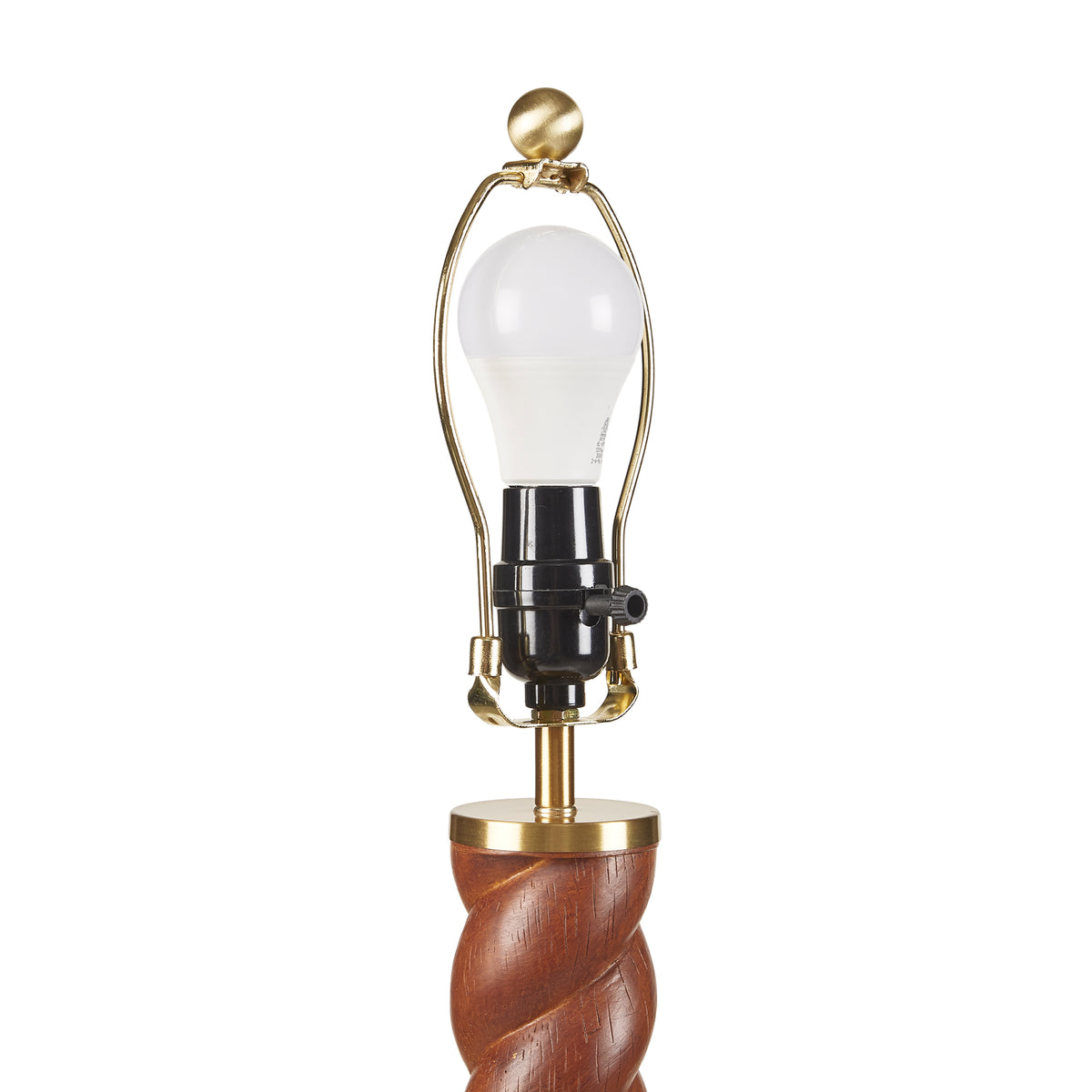 Helixia Twisted Faux Wood Table Lamp with USP C Port - Brown