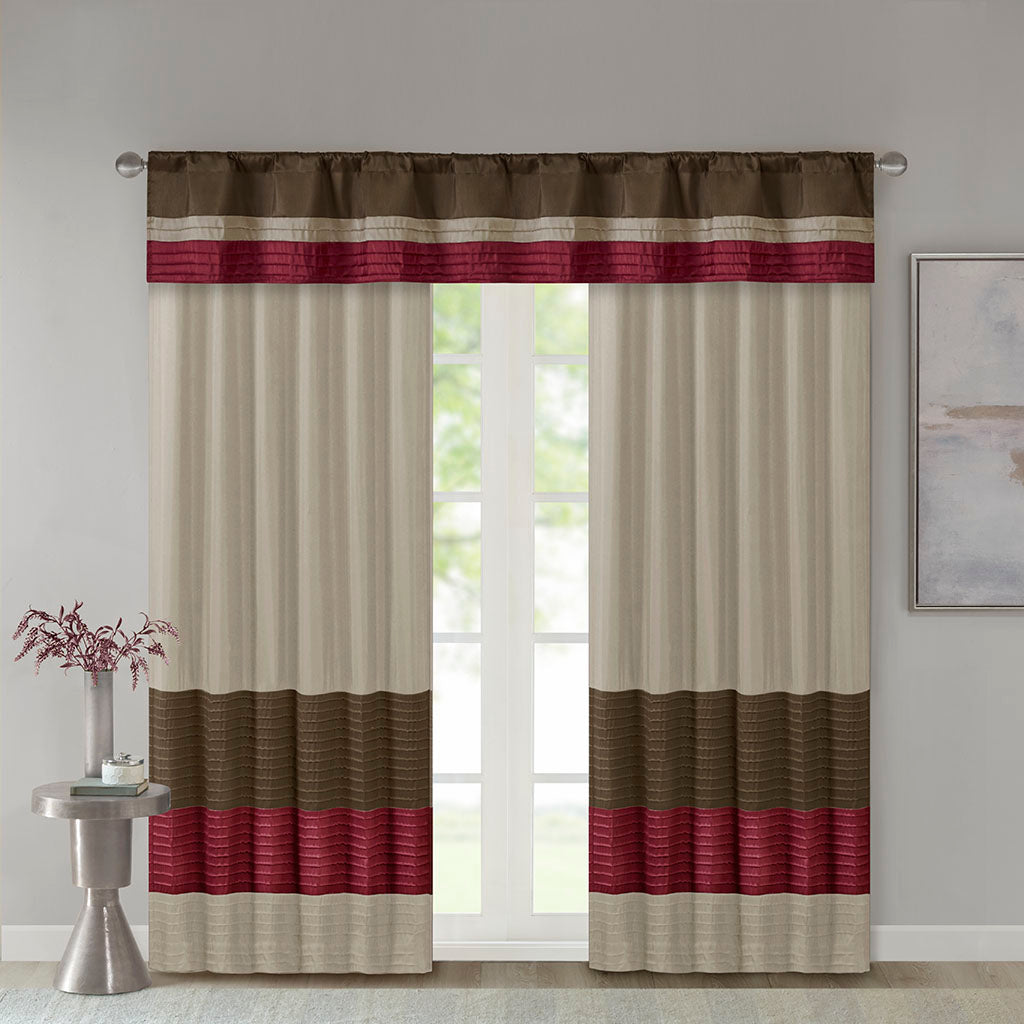 Amherst Polyoni Pintuck Window Valance - Red