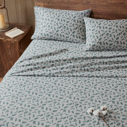 Cotton Flannel Sheet Set - Pine Branches