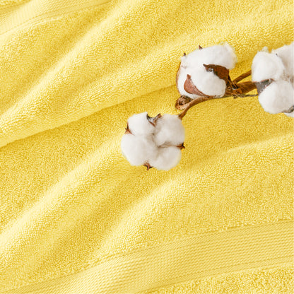 800GSM 100% Cotton 8 Piece Towel Set - Marigold Yellow