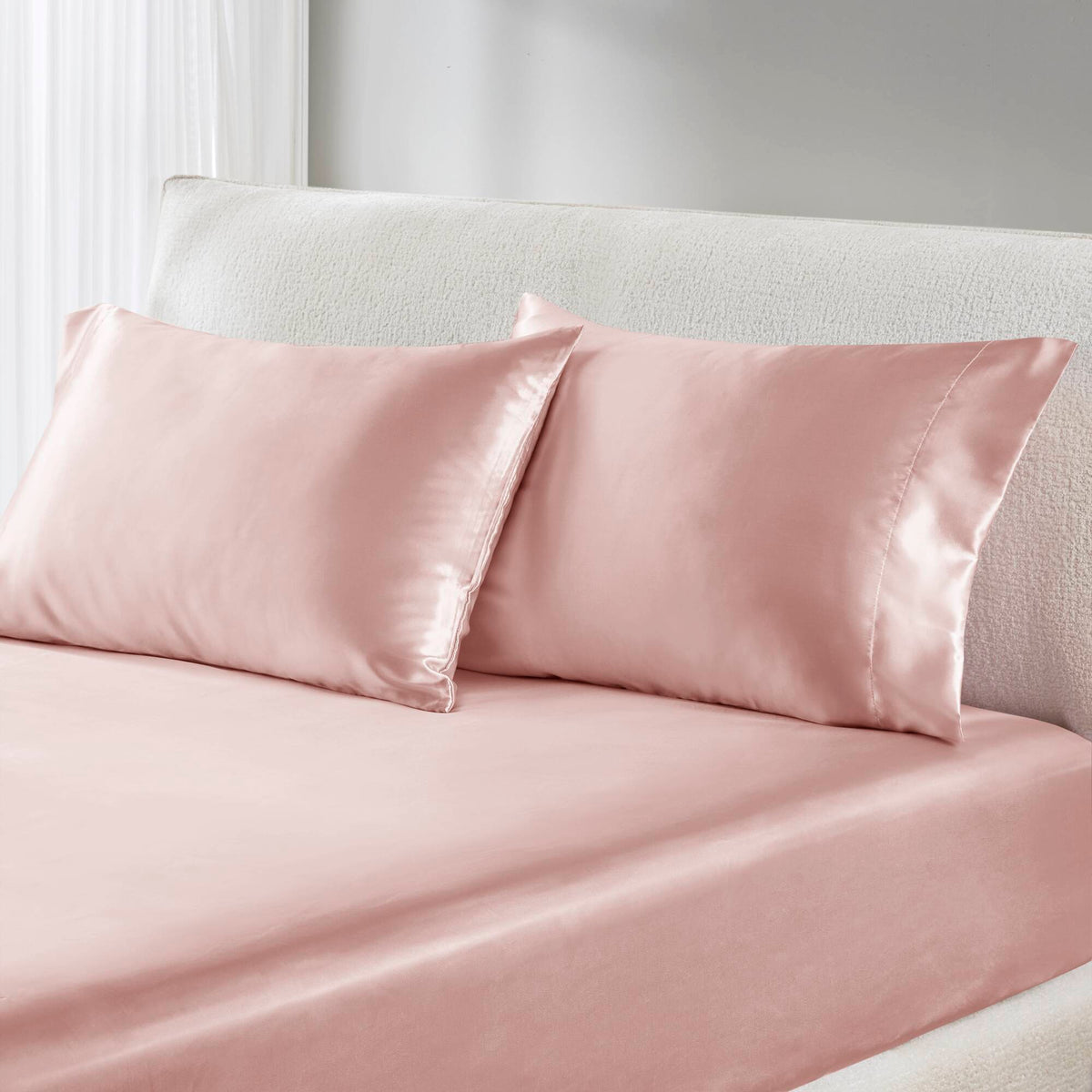 Satin Luxury 2 PC Pillowcases - Blush