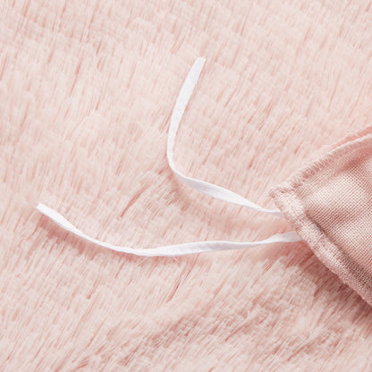 Malea Shaggy Fur Duvet Cover Set - Blush