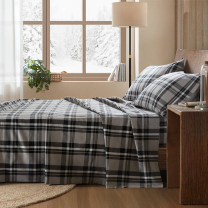 Cotton Flannel Sheet Set - Emerson Gray Plaid