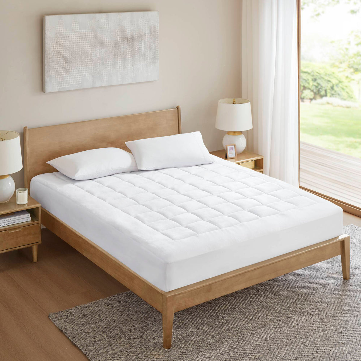 Cloud Soft Overfilled Plush Waterproof Mattress Pad - White