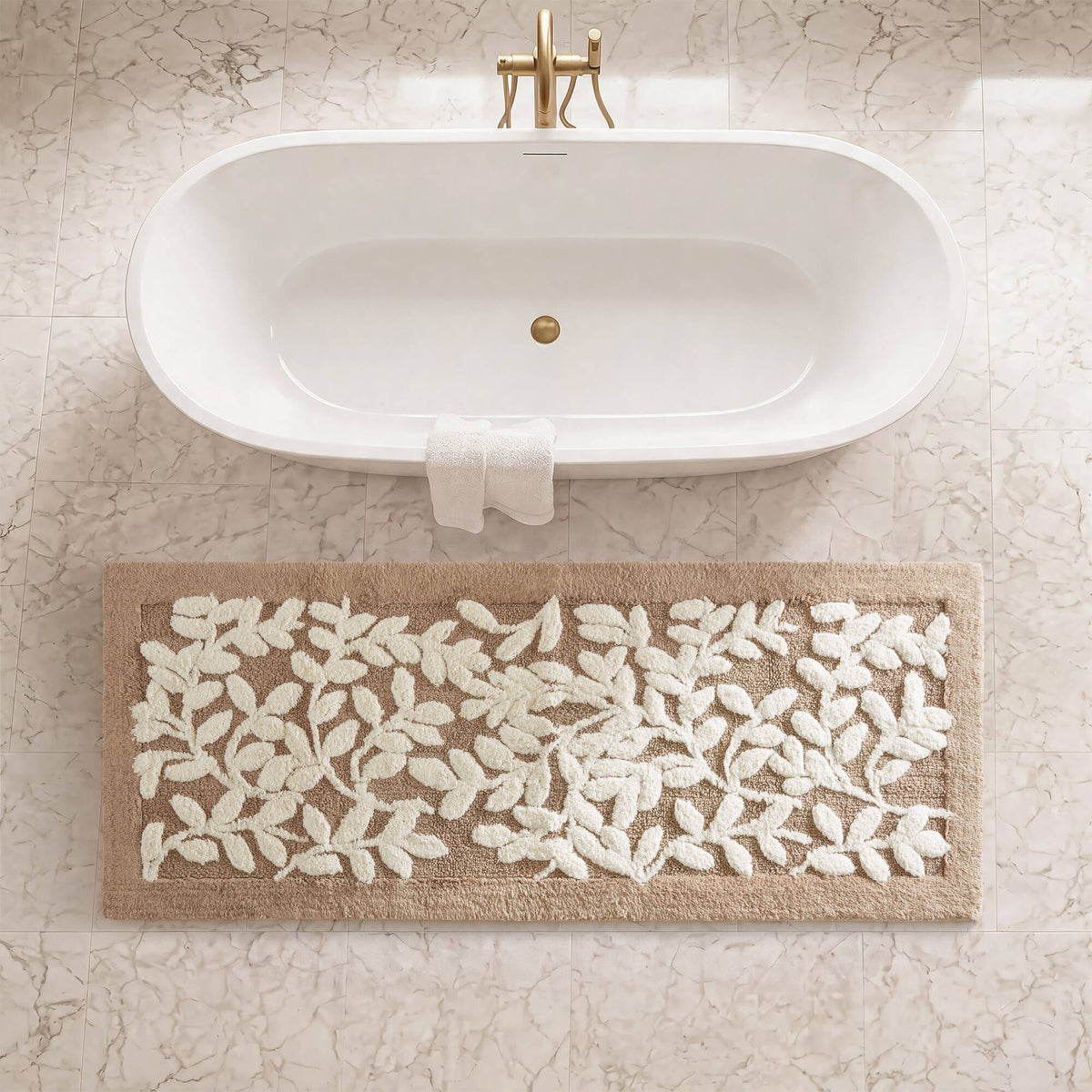 Serene Cotton Tufted Bath Rug - Mushroom