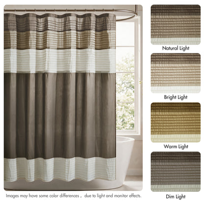 Amherst Faux Silk Shower Curtain - Natural