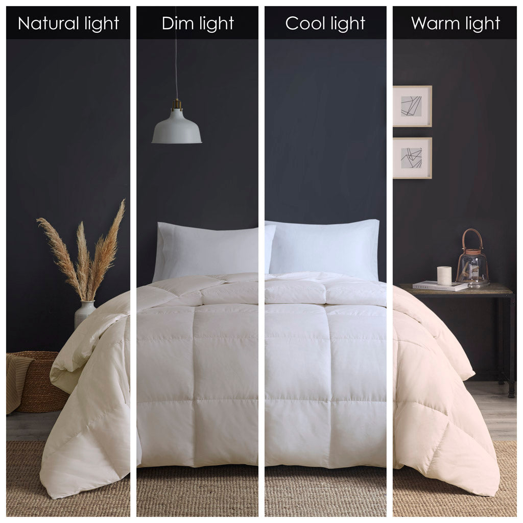 Heavy Warmth Goose Feather and Down Oversize Comforter - Cream