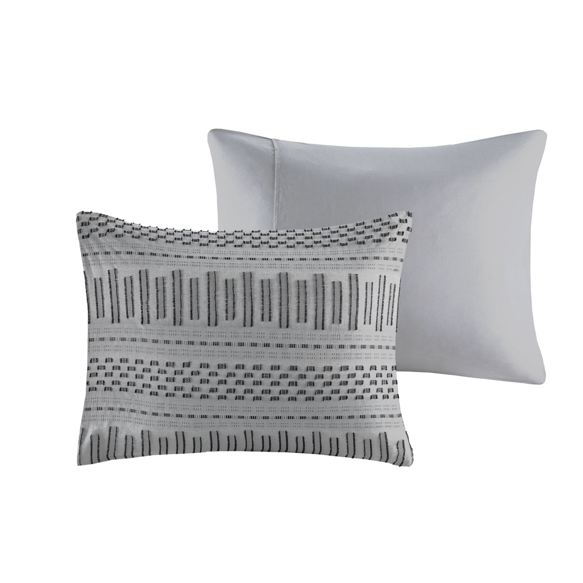 Rhea Cotton Jacquard Comforter Mini Set - Grey/Black