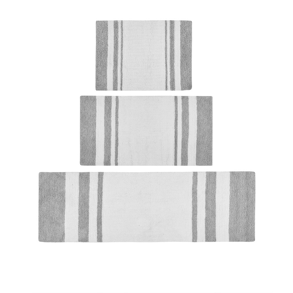 Spa Cotton Reversible Bath Rug - Grey