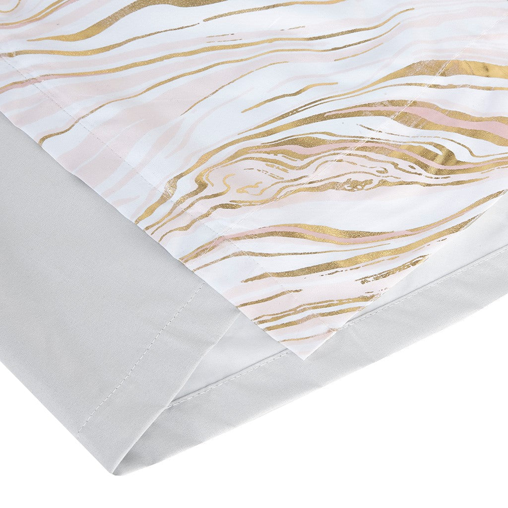 Rebecca Grommet Top Metallic Printed Total Blackout Curtain