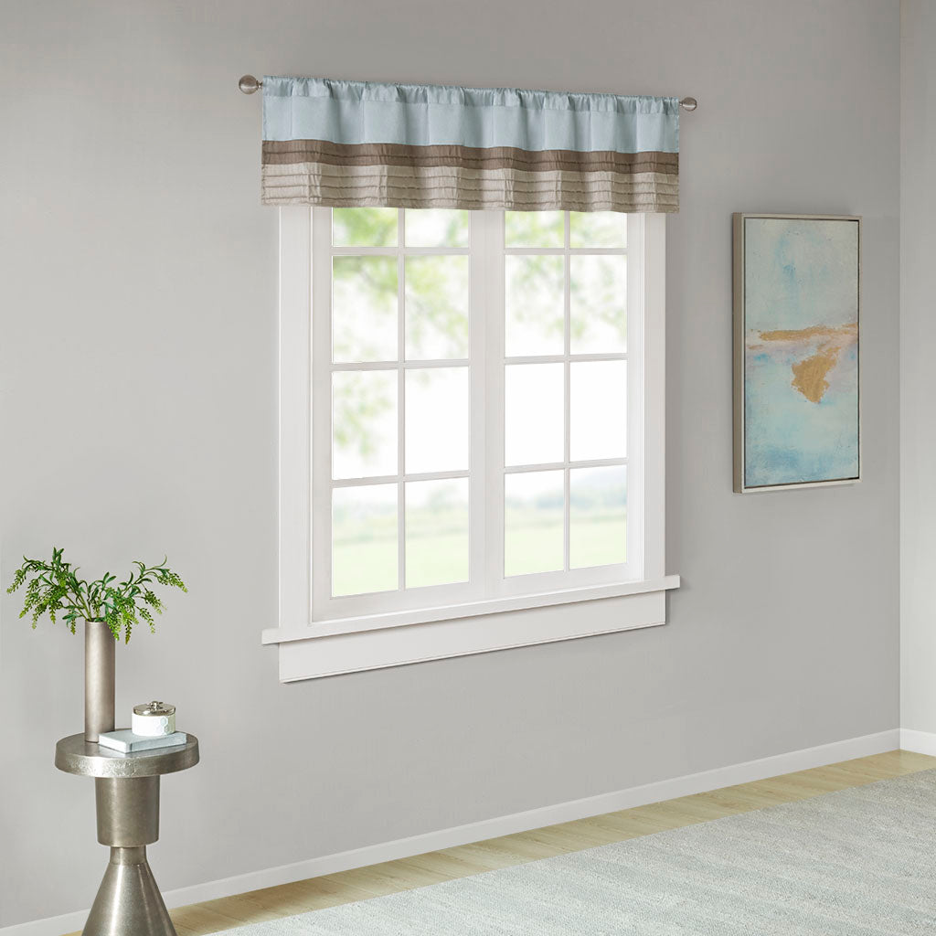 Amherst Polyoni Pintuck Window Valance - Blue