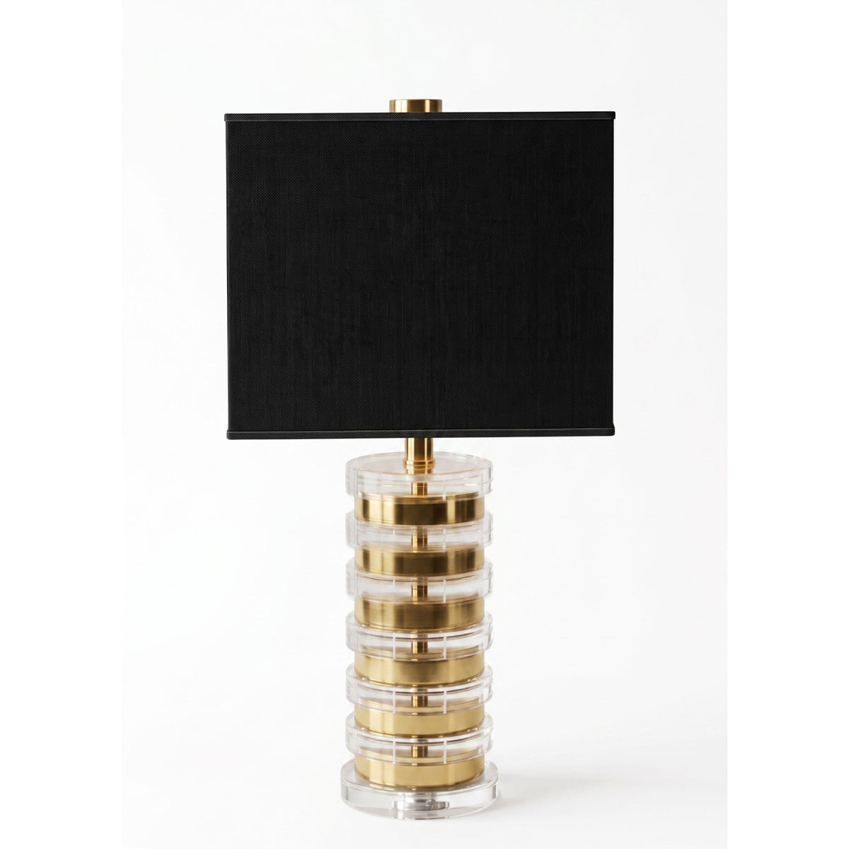 Elowen Acrylic Disc Table Lamp - Gold/Clear/Black