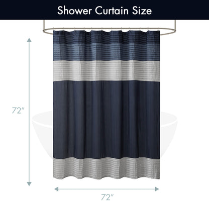 Amherst Faux Silk Shower Curtain - Navy