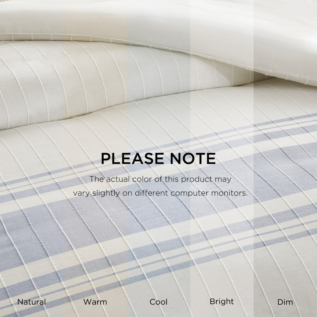 Morgan 6 Piece Cotton Jacquard Oversized Comforter Set - White/Blue