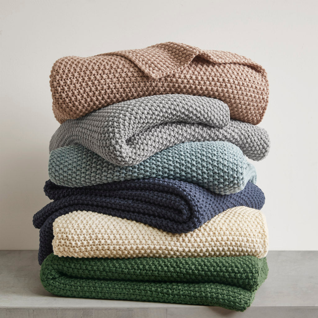 Bree Knit Throw - Indigo