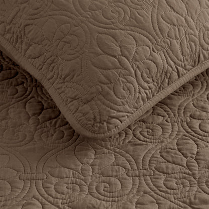 Quebec Reversible Quilt Set - Mocha