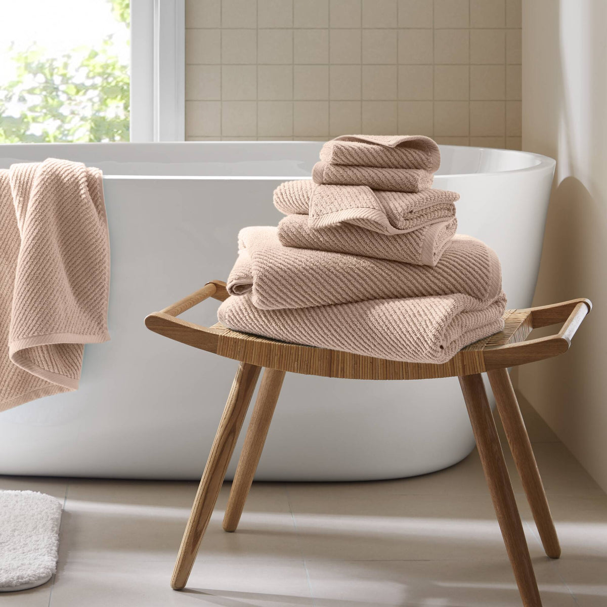 Diagonal Ribbed - Beige