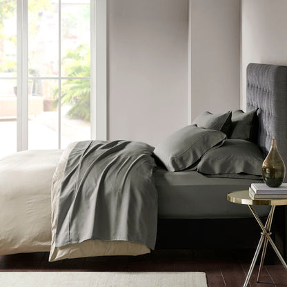 800 Thread Count Cotton Blend Sateen Sheet Set - Charcoal