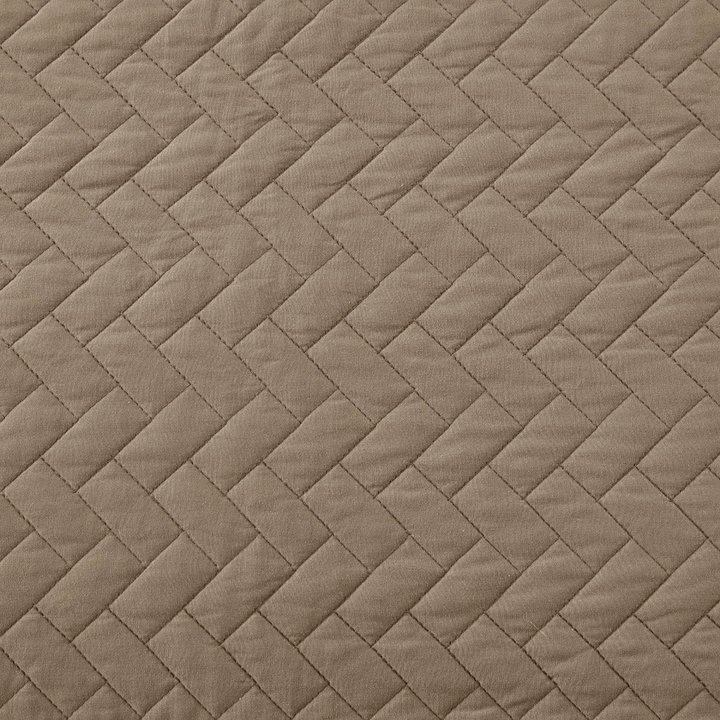 Velvet Touch 3 Piece Luxurious Oversized Quilt Set - Taupe
