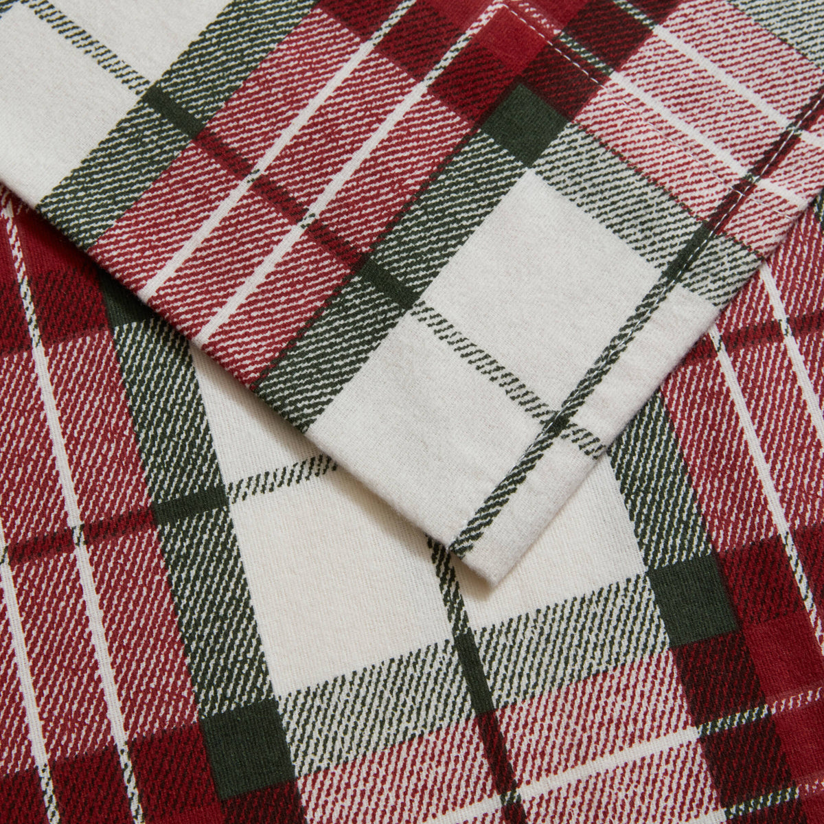 Cotton Flannel Sheet Set - Winter Plaid Red/Green