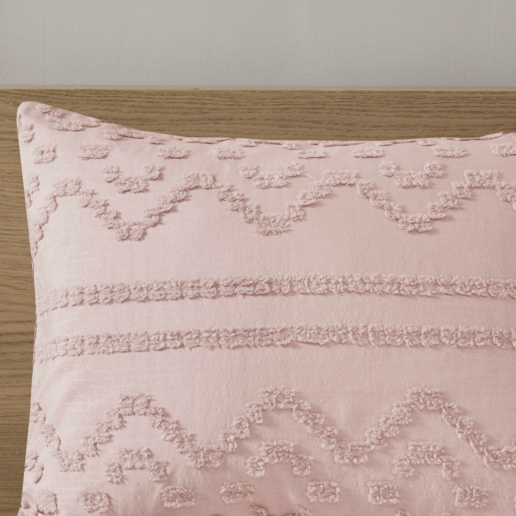 Annie Solid Clipped Jacquard Duvet Cover Set